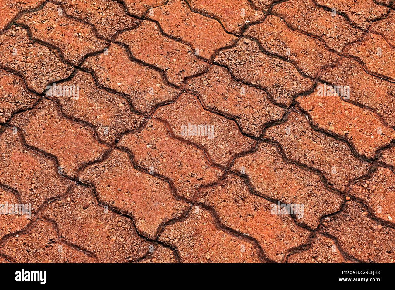 Gemusterter Pflaster mit roten Ziegeln in Ribeirao Preto, Sao Paulo, Brasilien Stockfoto