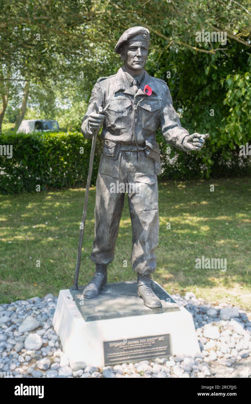 25.06.2023 Pegasus Bridge, Ranville, Normandie, Frankreich. Das Pegasus Bridge Museum in der Normandie beherbergt die berühmte Pegasus Bridge, die gefangen wurde b Stockfoto