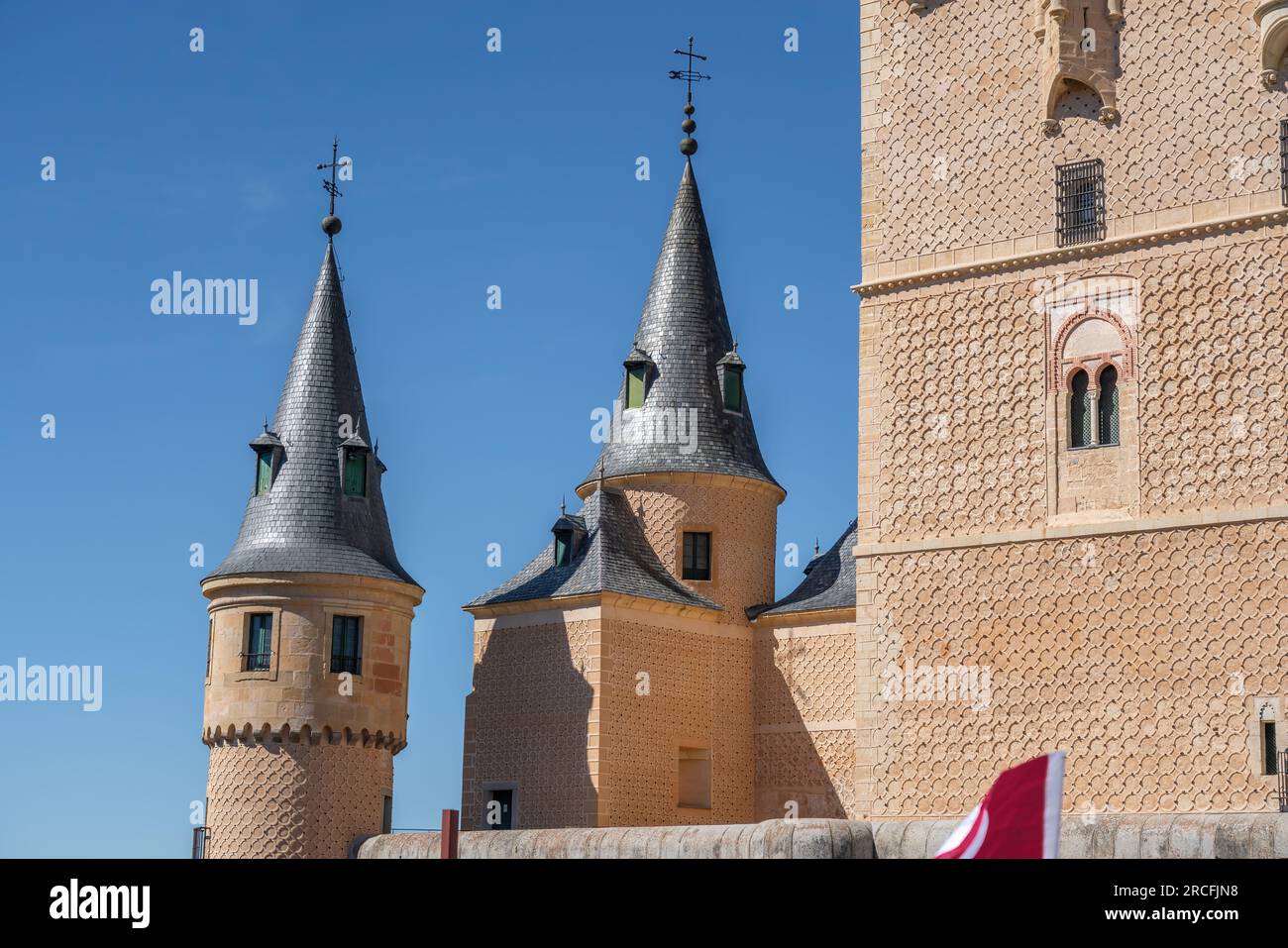 Alcazar von Segovia Towers - Segovia, Spanien Stockfoto