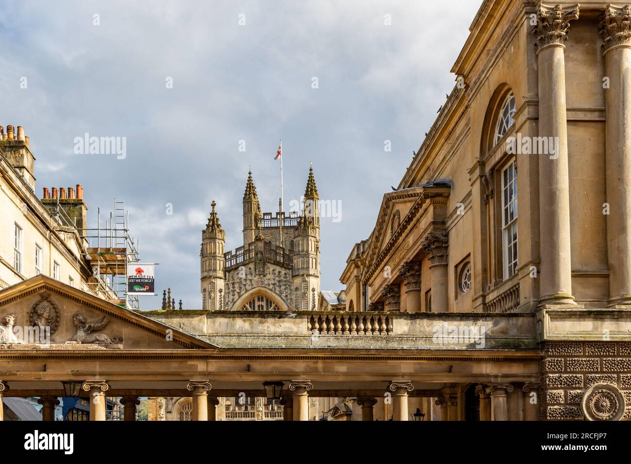 Ein Foto der einzigartigen Architektur in Bath Stockfoto