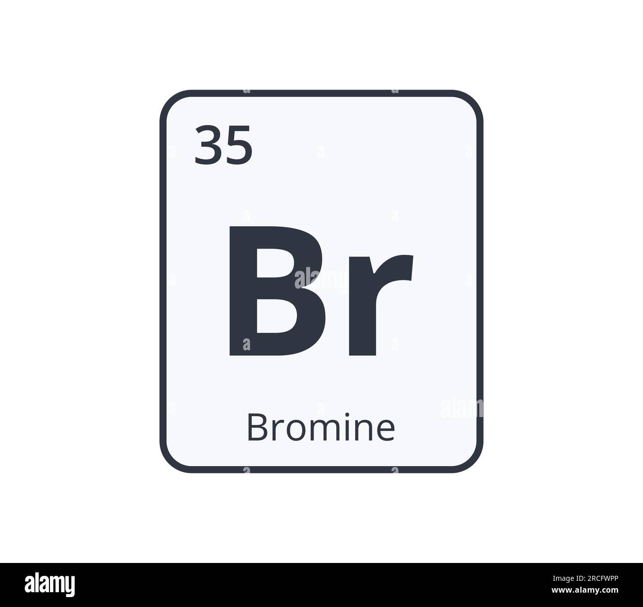 Brom Chemical Element Graphic für wissenschaftliche Designs. Stock Vektor