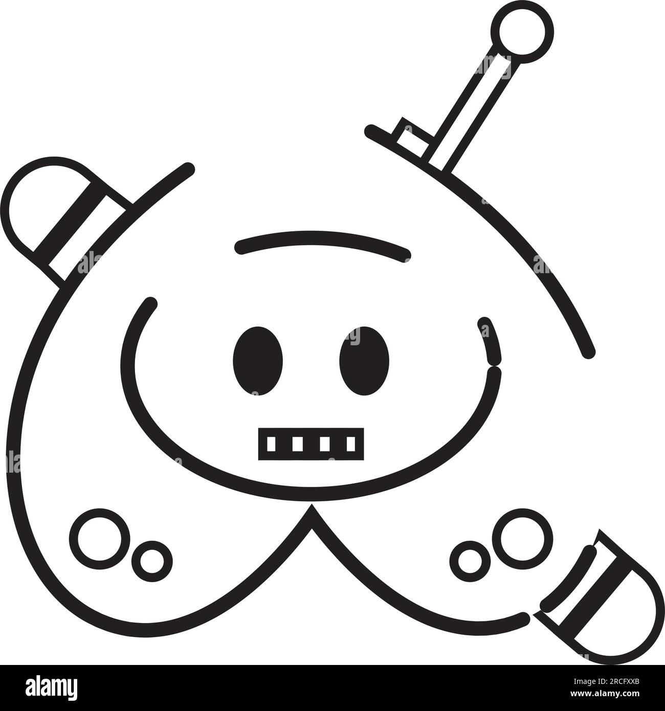 Isolierter einfarbiger Symbolvektor des Roboters Stock Vektor