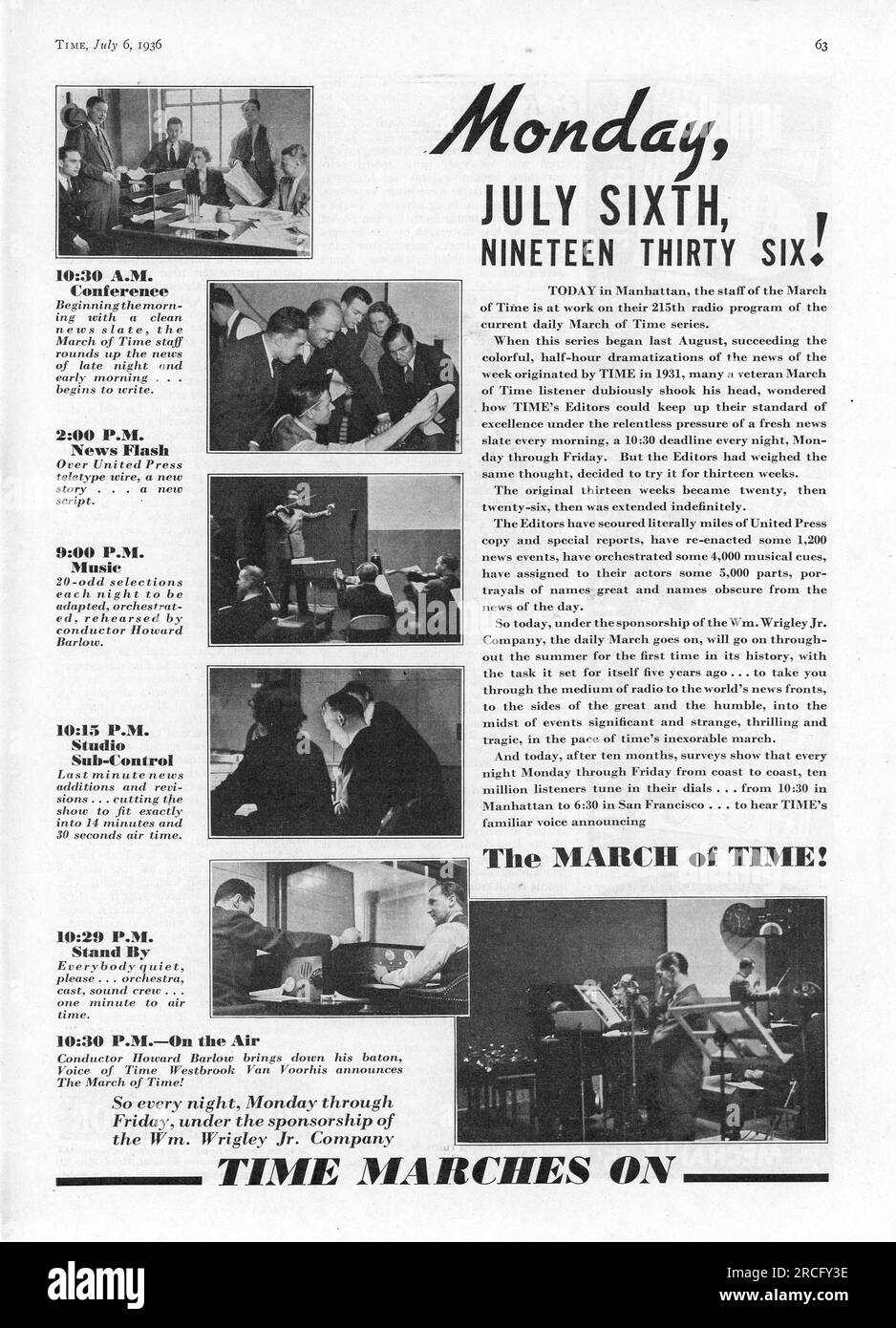 Vintage Time Magazine, 6. Juli 1936 Ausgabe Werbung, USA Stockfoto
