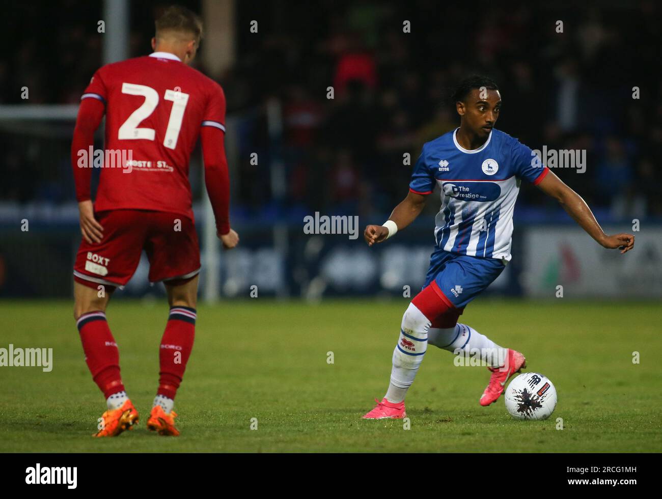 Hartlepool United's Trailist während des Vorsaison Freundschaftsspiels zwischen Hartlepool United und Middlesbrough im Victoria Park, Hartlepool am Freitag, den 14. Juli 2023. (Foto: Michael Driver | MI News) Guthaben: MI News & Sport /Alamy Live News Stockfoto