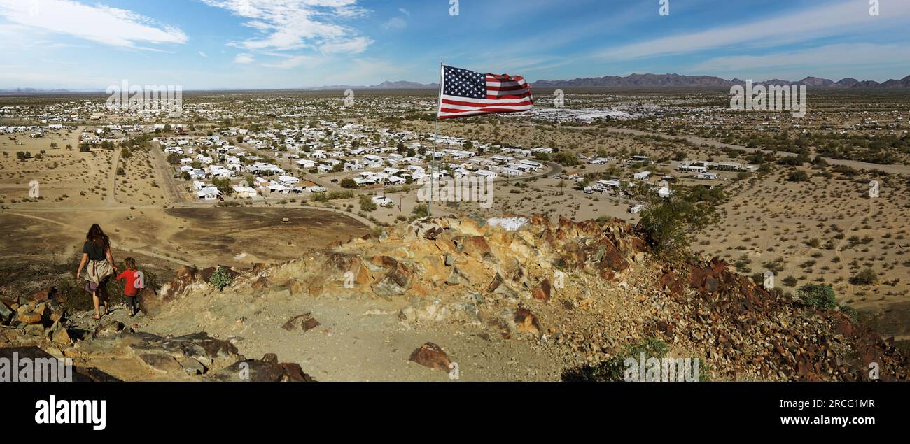 Blick auf Quartzsite, Arizona, USA Stockfoto