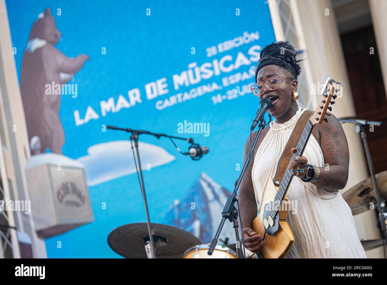 Cartagena, Spanien. 14. Juli 2023. Vorstellung der kanadischen Melissa Laveaux beim La Mar de Músicas Festival 28. Kredit: ABEL F. ROS/Alamy Live News Stockfoto