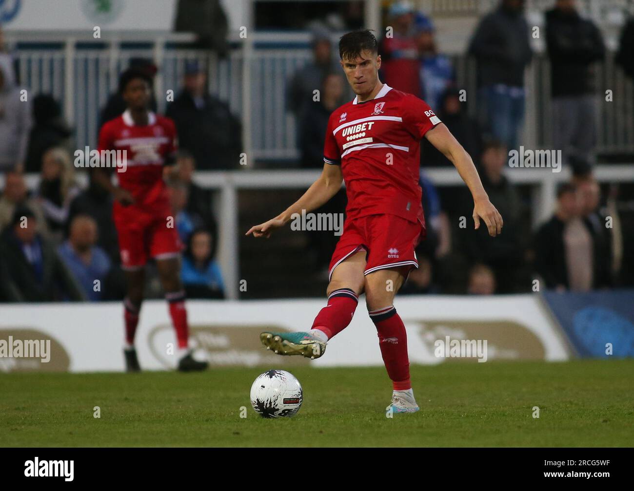 Middlesbrough's Paddy McNair während des Vorsaison Freundschaftsspiels zwischen Hartlepool United und Middlesbrough im Victoria Park, Hartlepool am Freitag, den 14. Juli 2023. (Foto: Michael Driver | MI News) Guthaben: MI News & Sport /Alamy Live News Stockfoto