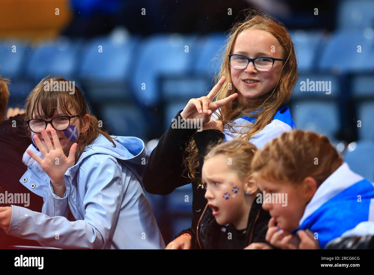 14. Juli 2023; Dens Park, Dundee, Schottland: International Football Womens Friendly, Scotland versus Northern Ireland; Schottland Fans Stockfoto