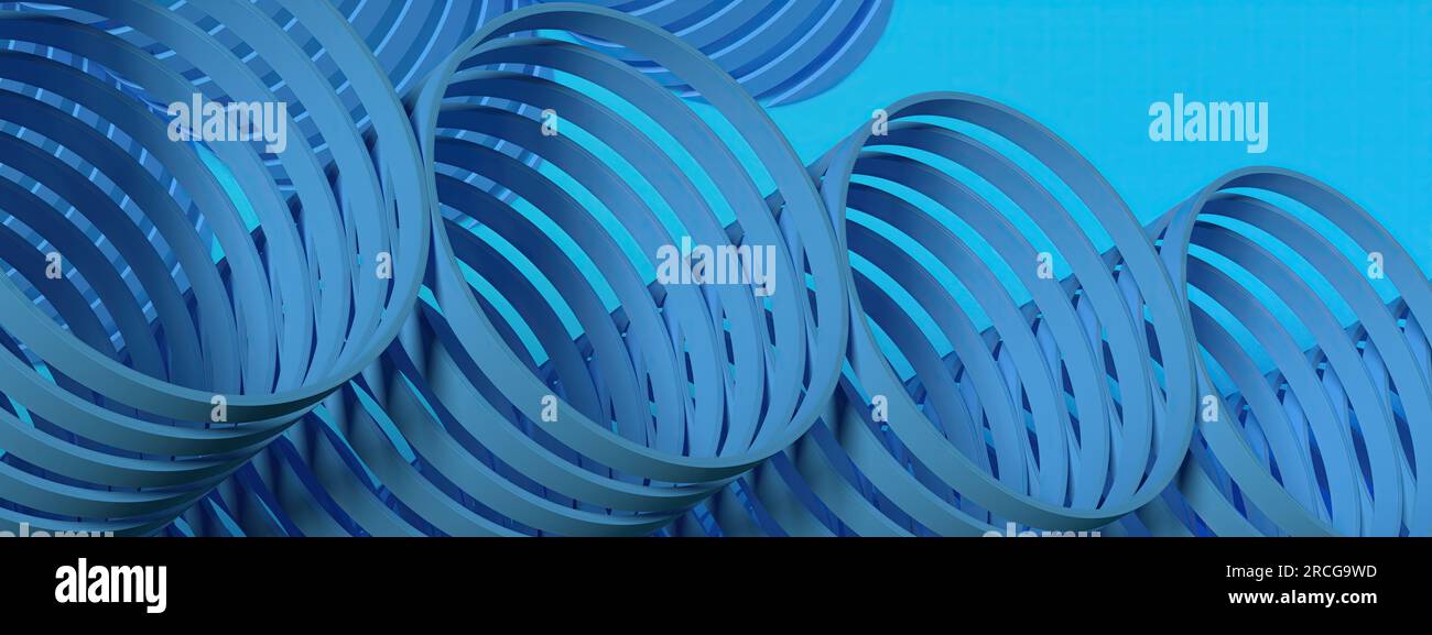 Schrägzylinder Modern Art Modern Art zeitgenössisches Bild Blau und Weiß Abstrakt, elegant und modern 3D-Rendering Bildauflösung 3D-Rendering-Bild Stockfoto