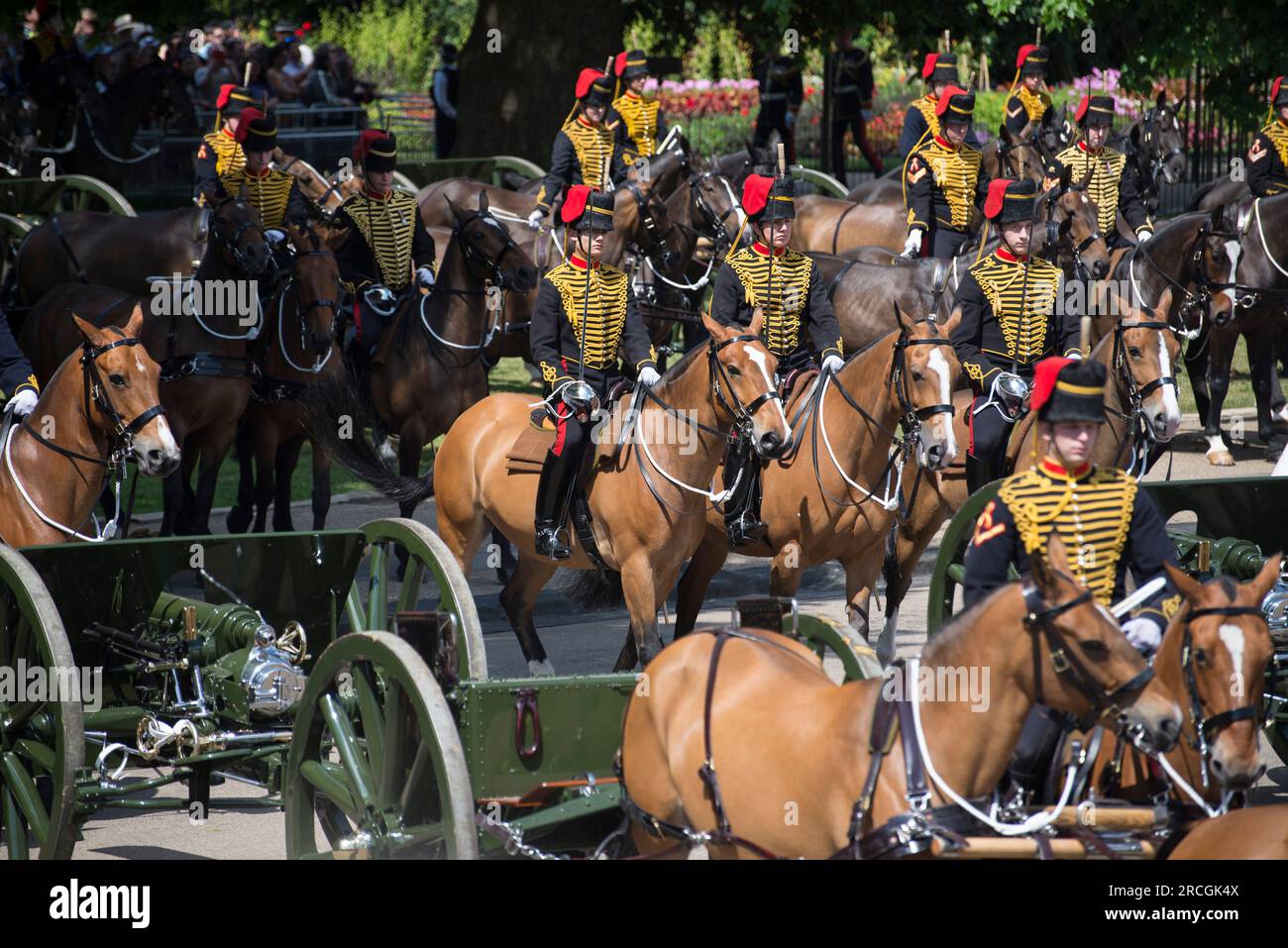 Pferdegewehrwagen bei Trooping the Colour 2017 Stockfoto