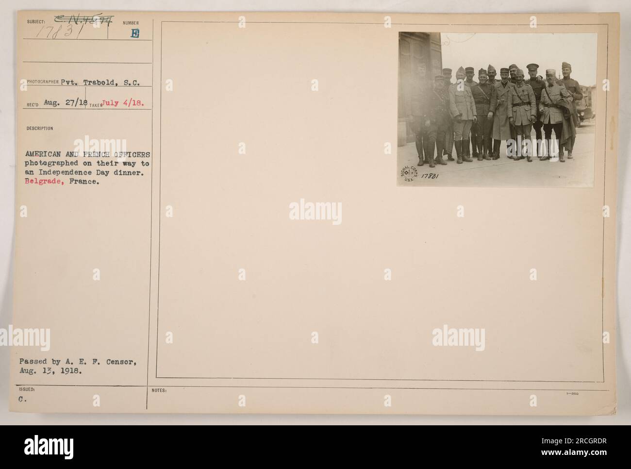 Fotografiert am 27 juli 1918 Fotos und Bildmaterial in hoher