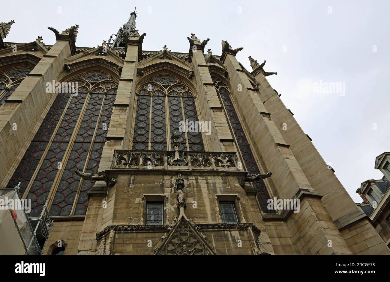 Seitenansicht in Sainte-Chapelle, Paris, Frankreich Stockfoto
