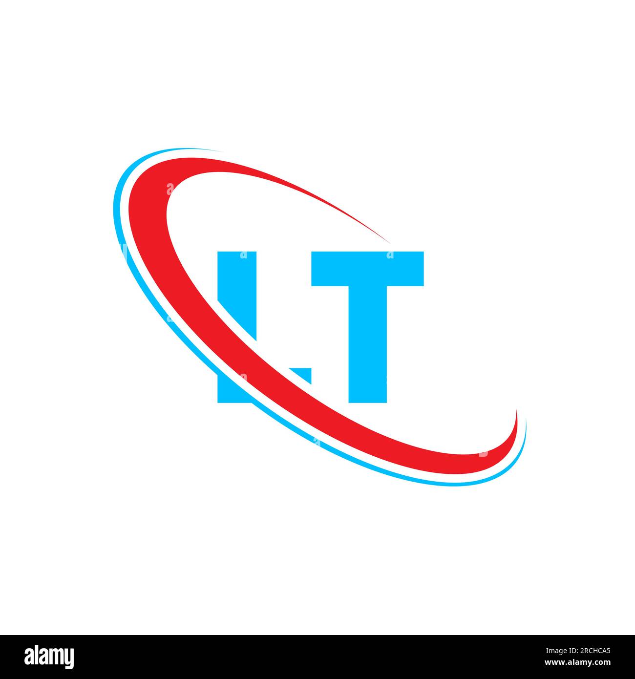 Logo mit Li. L-T-Buchstaben. Anfangsbuchstabe LT gekoppeltes rundes Monogramm-Logo in Großbuchstaben rot und blau. LT-Logo, L-T-Design Stock Vektor