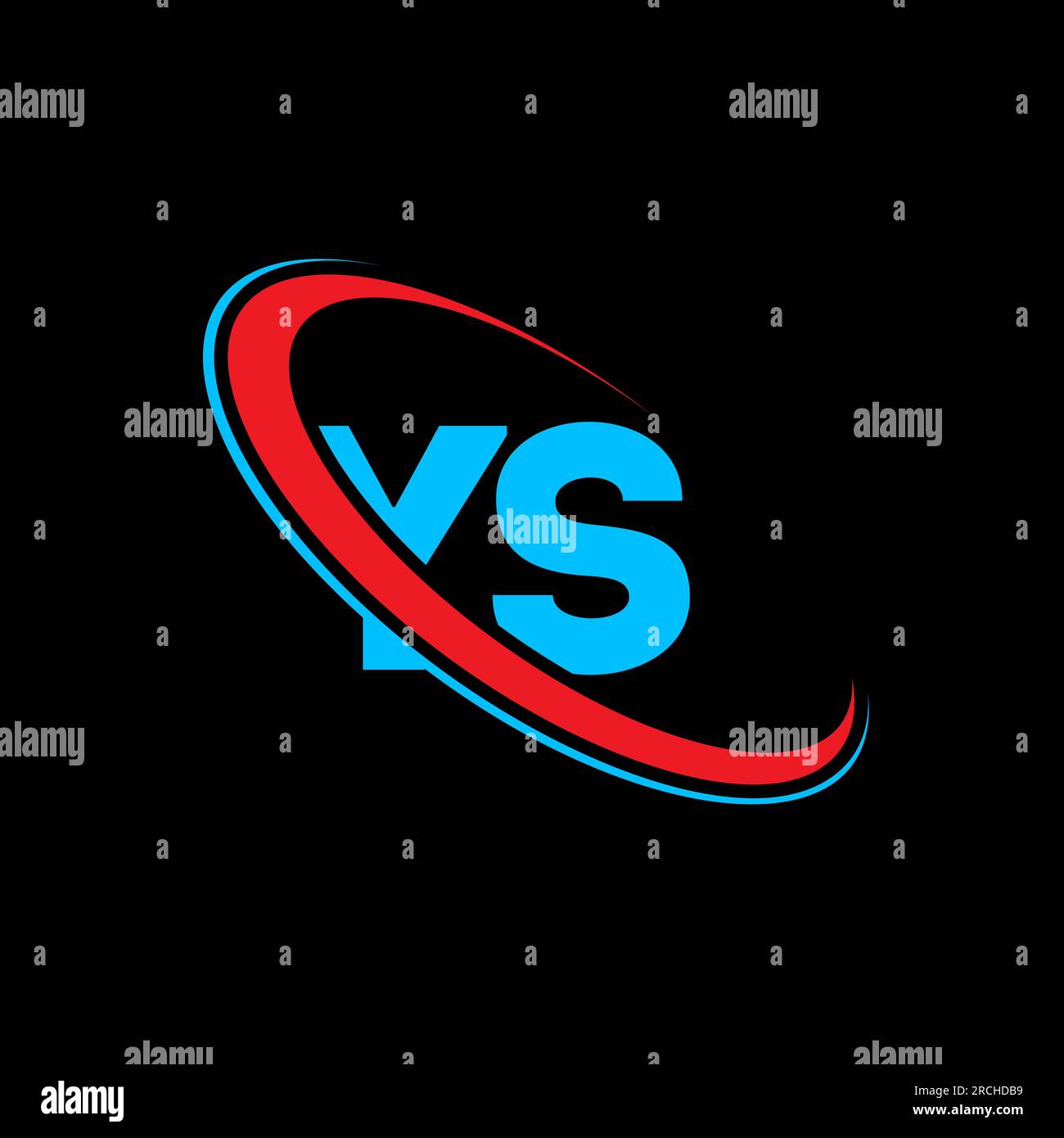 Logo mit YS Y S-Buchstaben. Anfangsbuchstabe YS-Verknüpfung Kreis Monogramm-Logo in Großbuchstaben rot und blau. YS-Logo, Y S-Design. ja, ja Stock Vektor