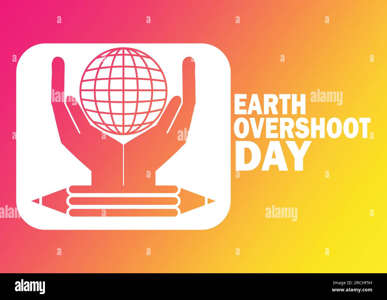 Abbildung: Earth Overshoot Day Vector Template Design. Geeignet für Grußkarten, Poster und Banner Stock Vektor