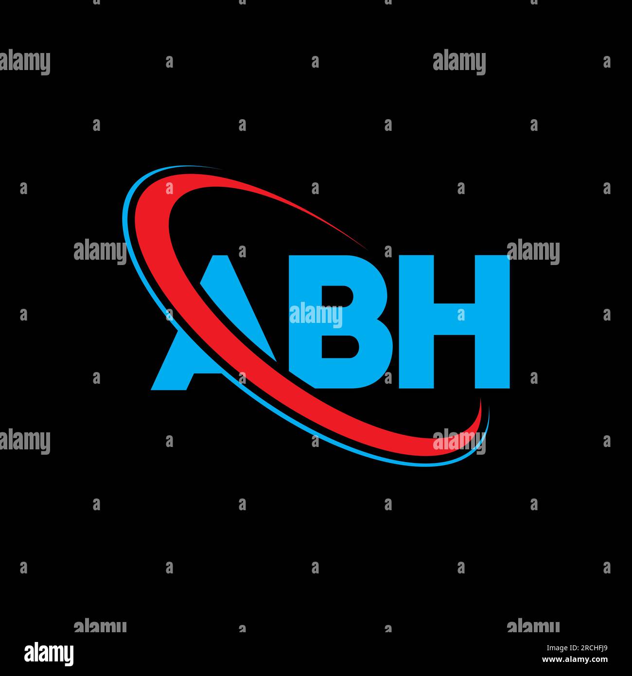 ABH-Logo. ABH-Brief. Logo mit ABH-Buchstaben. Initialen ABH-Logo, verbunden mit einem Kreis und einem Monogramm-Logo in Großbuchstaben. ABH-Typographie für die Technologie. Stock Vektor