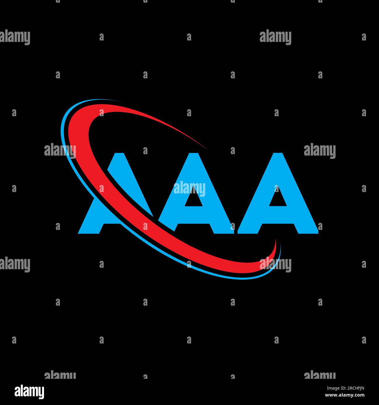 AAA-Logo. AAA-Buchstabe. Logo mit AAA-Buchstaben. Initialen AAA-Logo, verbunden mit einem Kreis und einem Monogramm-Logo in Großbuchstaben. AAA-Typographie für Technologie. Stock Vektor