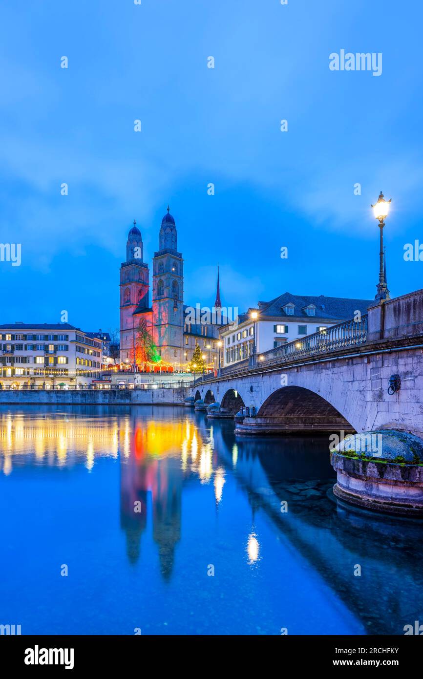 Limmat River, Zürich, Schweiz. Stockfoto