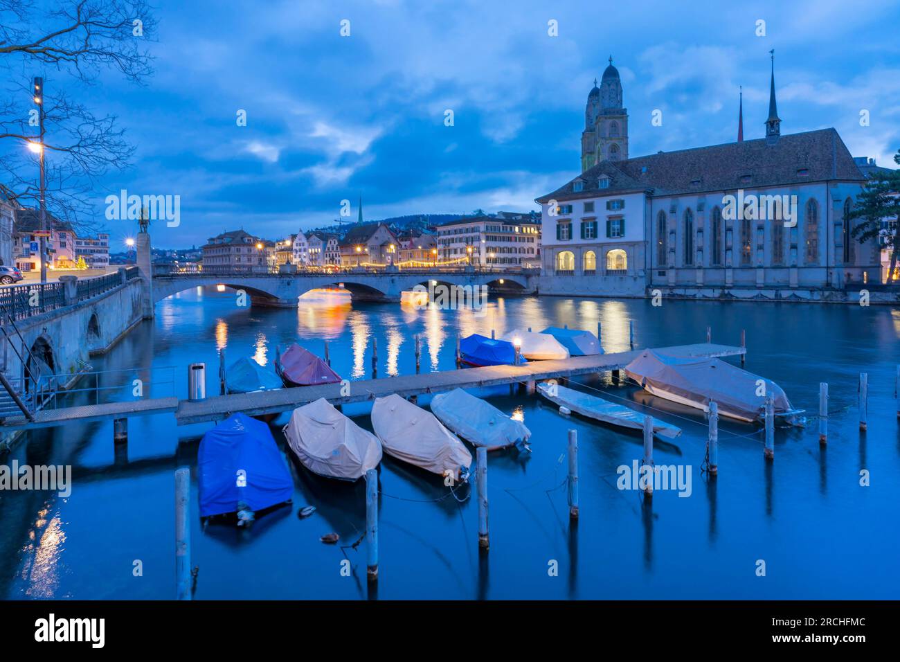 Limmat River, Zürich, Schweiz. Stockfoto