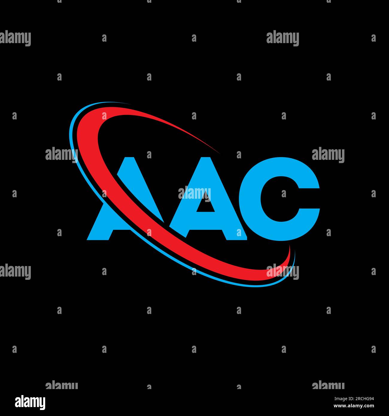 AAC-Logo. AAC-Brief. AAC-Logo mit Buchstaben. Das AAC-Logo der Intials ist mit einem Kreis und einem Monogramm-Logo in Großbuchstaben verbunden. AAC-Typografie für Technologie, Busine Stock Vektor