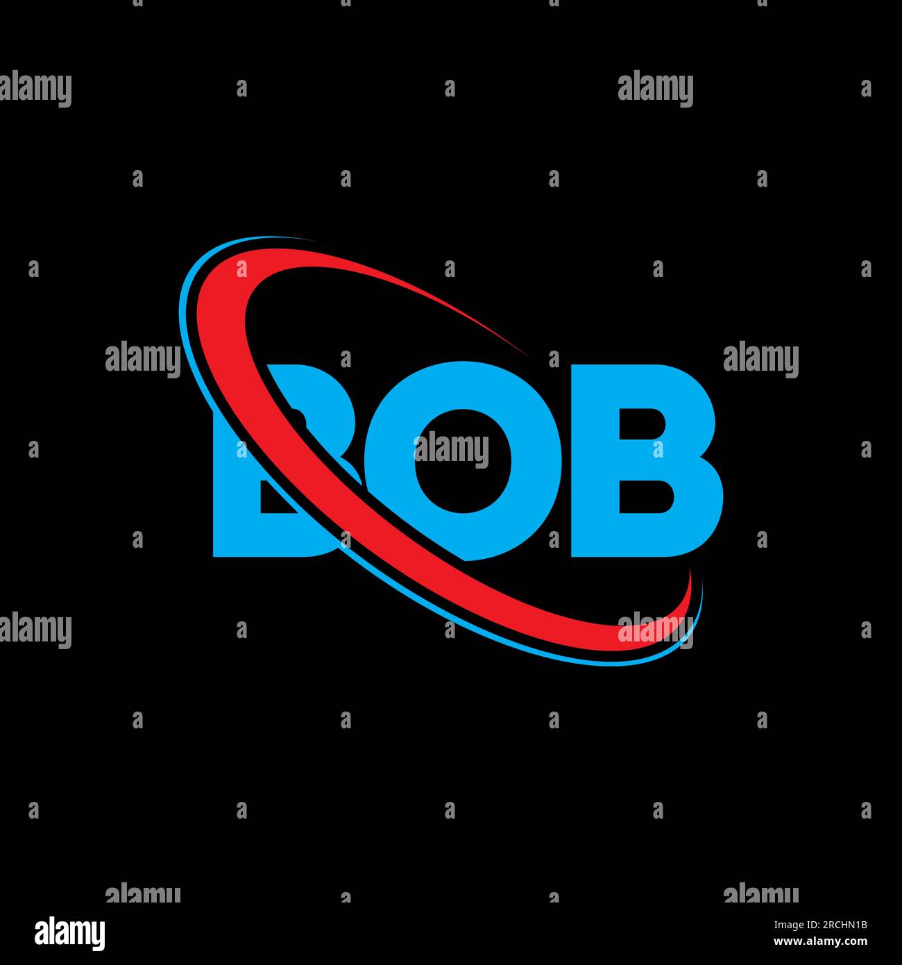 BOB Logo. BOB-Brief. LOGO mit BOB-Buchstaben. Initialen BOB-Logo, verbunden mit einem Kreis und einem Monogramm-Logo in Großbuchstaben. BOB Typografie für Technologie, Geschäfte Stock Vektor