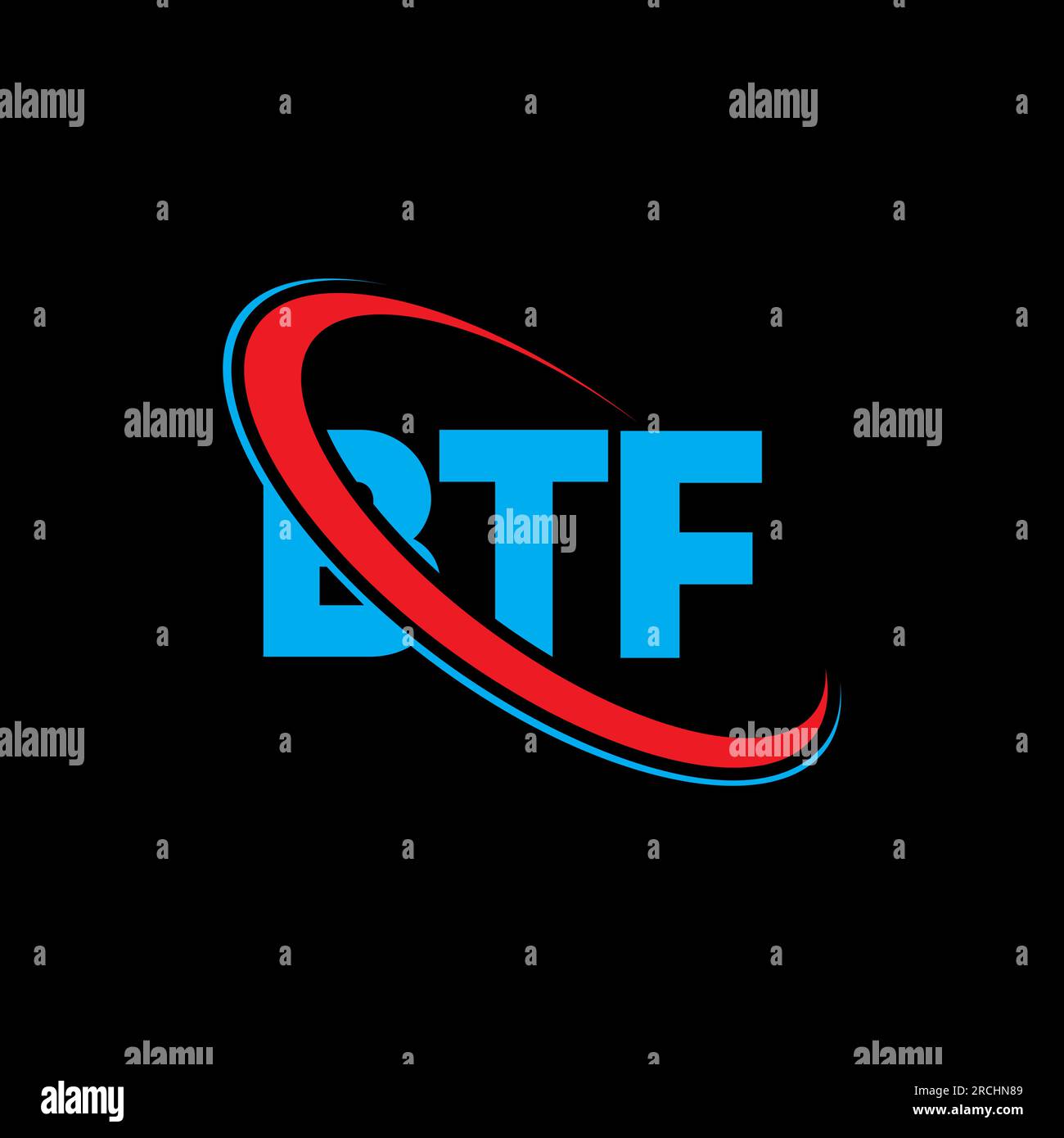BTF-Logo. BTF-Brief. BTF-Logo. Initialen BTF-Logo verbunden mit Kreis und Monogramm-Logo in Großbuchstaben. BTF-Typografie für Technologie, Unternehmen Stock Vektor