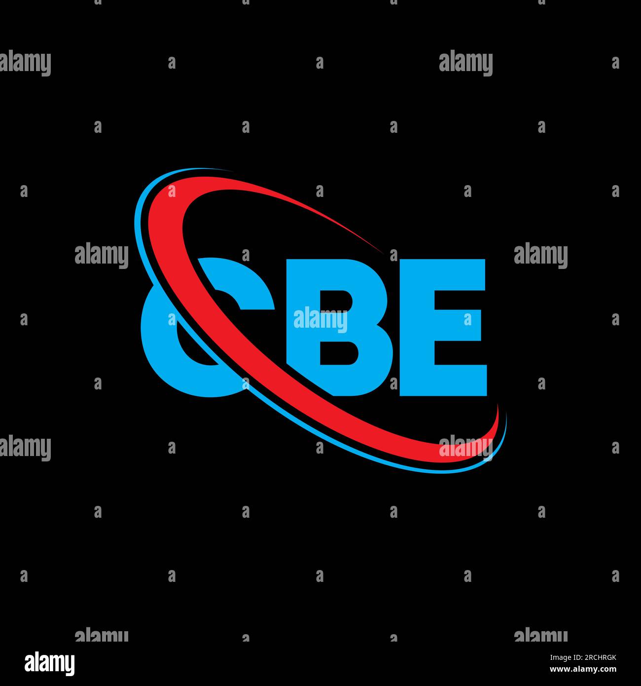 CBE-Logo. KBE-Brief. Logo mit CBE-Buchstaben. Initialen CBE-Logo, verbunden mit einem Kreis und einem Monogramm-Logo in Großbuchstaben. KBE-Typografie für Technologie, Unternehmen Stock Vektor