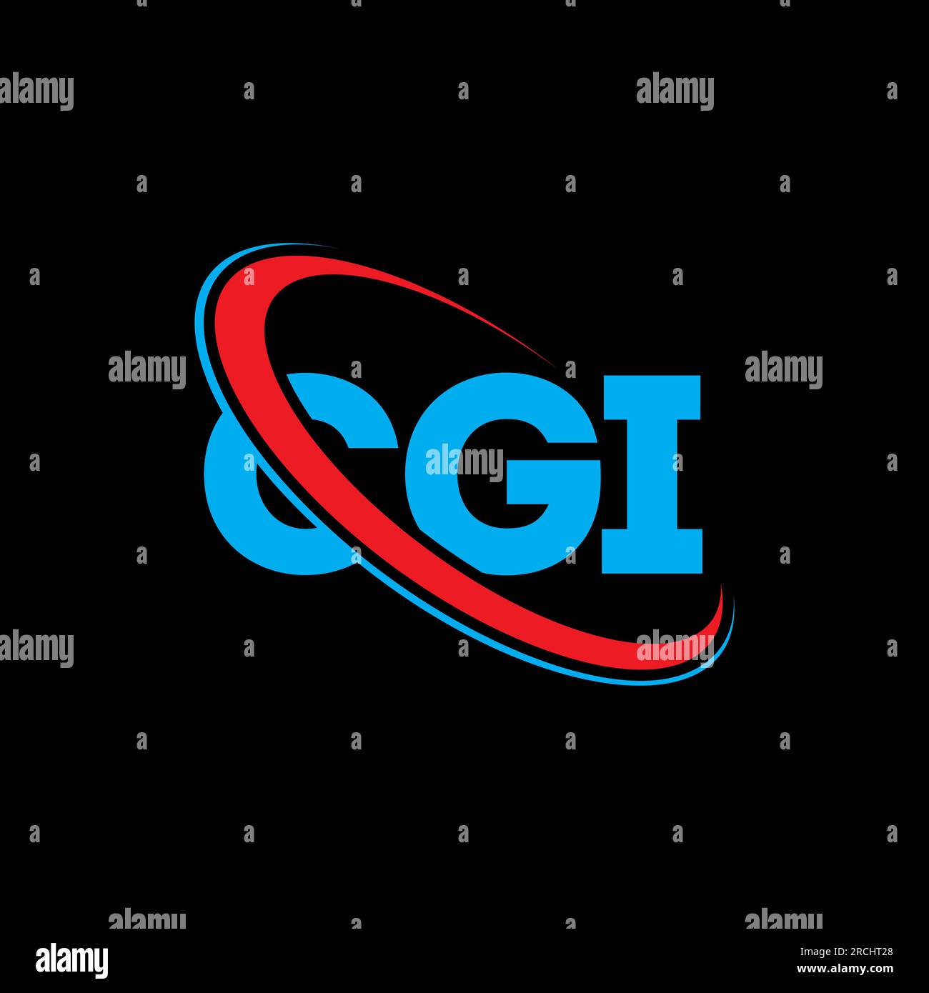 CGI-Logo. CGI-Buchstabe. Logo mit CGI-Buchstaben. Initialen CGI-Logo, verbunden mit einem Kreis und einem Monogramm-Logo in Großbuchstaben. CGI-Typografie für Technologie, Geschäfte Stock Vektor