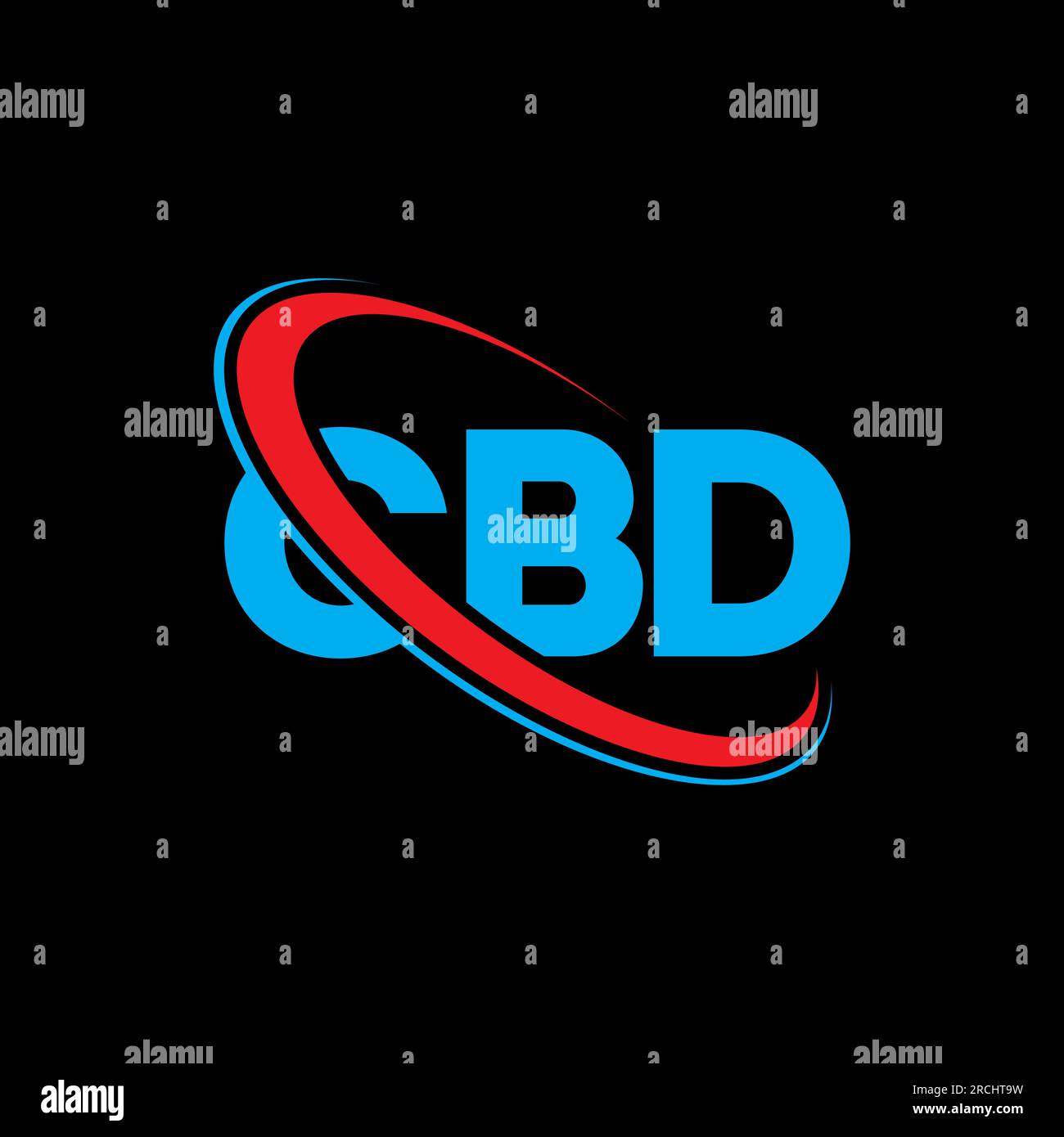 CBD-Logo. CBD-Brief. CBD-Logo. Initialen CBD-Logo, verbunden mit einem Kreis und einem Monogramm-Logo in Großbuchstaben. CBD-Typografie für Technologie, Unternehmen Stock Vektor