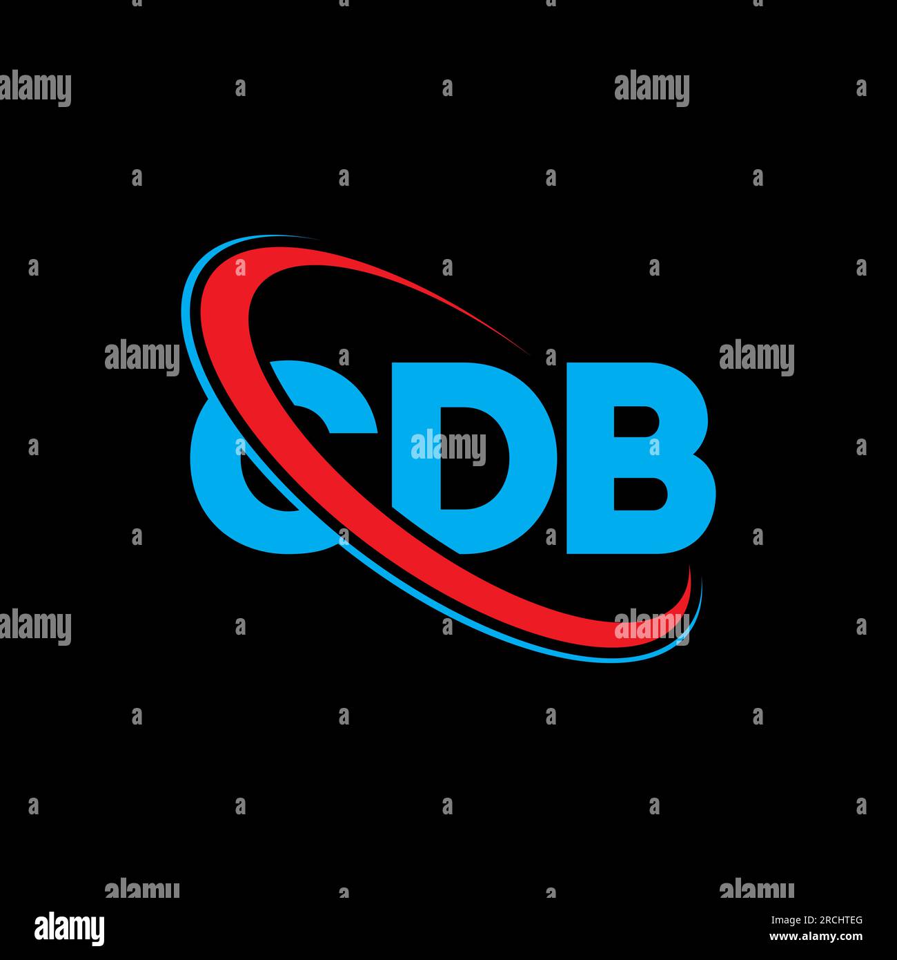 CDB-Logo. CDB-Brief. CDB-Logo. Initialen CDB-Logo, verbunden mit einem Kreis und einem Monogramm-Logo in Großbuchstaben. CDB-Typografie für Technologie, Geschäfte Stock Vektor