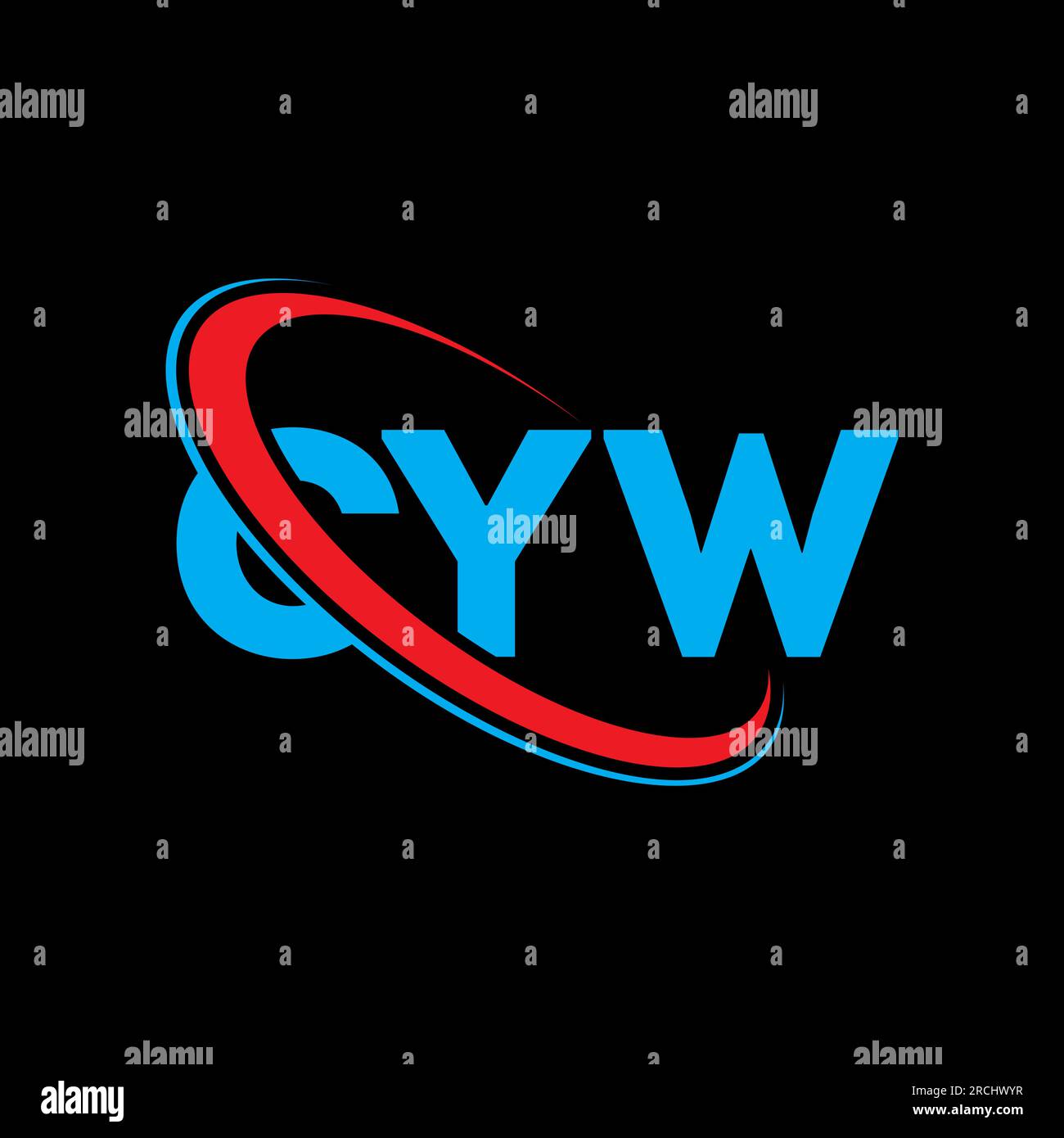 CYW-Logo. CYW-Brief. Logo mit CYW-Buchstaben. Initialen CYW-Logo verbunden mit Kreis und Monogramm-Logo in Großbuchstaben. CYW-Typografie für Technologie, Geschäfte Stock Vektor