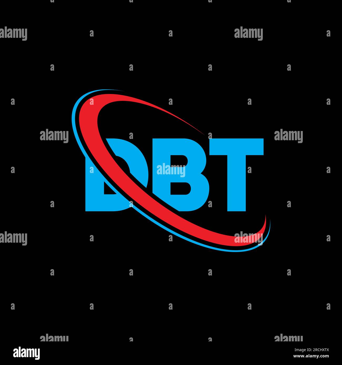 DBT-Logo. DBT-Brief. DBT-Logo mit Buchstaben. Initialen DBT-Logo, verbunden mit einem Kreis und einem Monogramm-Logo in Großbuchstaben. DBT-Typografie für Technologie, Unternehmen Stock Vektor