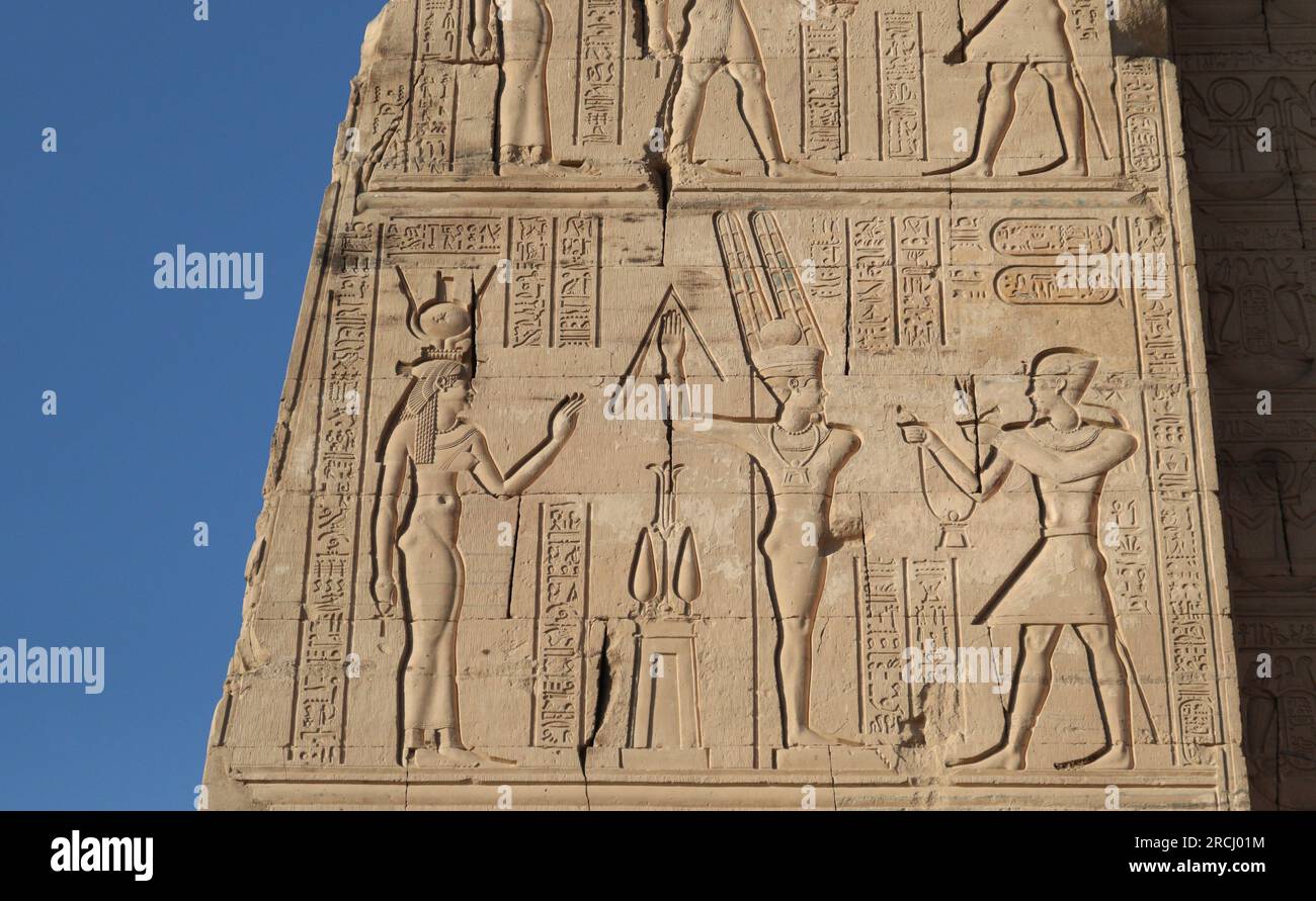Alte ägyptische Geschichte: Tempel von Kom Ombo, Assuan, Ägypten Stockfoto