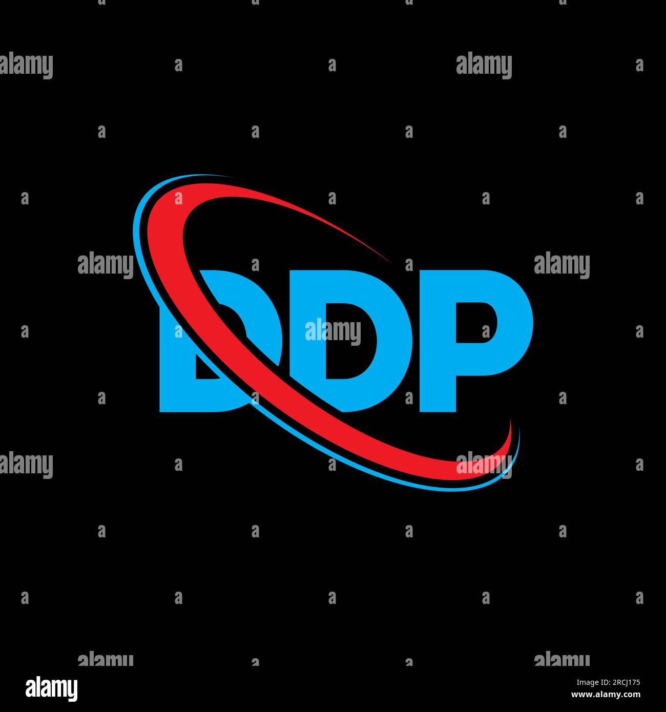 DDP-Logo. DDP-Brief. Logo mit DDP-Buchstaben. Initialen DDP-Logo, verbunden mit einem Kreis und einem Monogramm-Logo in Großbuchstaben. DDP-Typografie für Technologie, Unternehmen Stock Vektor