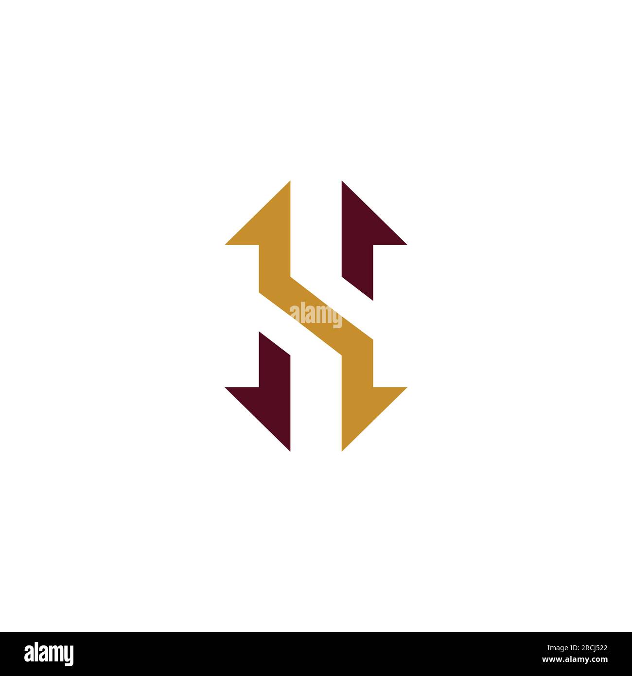 Design mit H-Pfeil und Logo. H Gebäudelogo Stock Vektor