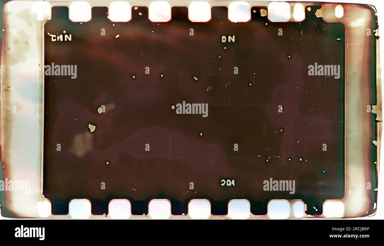 Nahaufnahme eines bunten alten Films/Filmlichts verliert Textur. Stockfoto