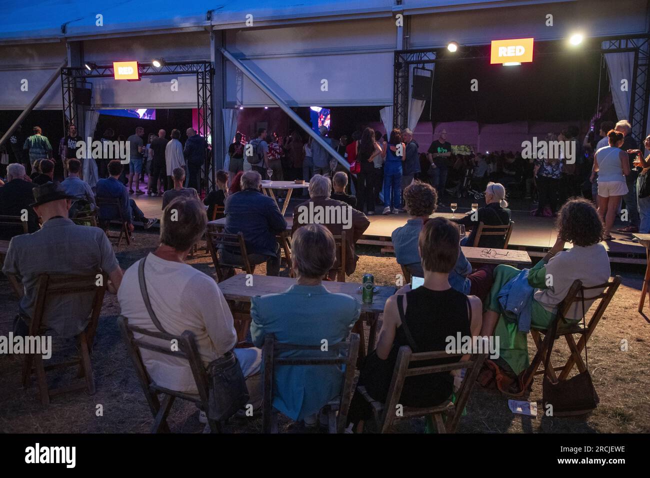 Gent, Belgien. 14. Juli 2023. Abbildung zeigt das Gent Jazz Festival in Gent, Freitag, den 14. Juli 2023. Die diesjährige Ausgabe findet vom 5. Bis 15. Juli statt. BELGA FOTO NICOLAS MAETERLINCK Kredit: Belga News Agency/Alamy Live News Stockfoto