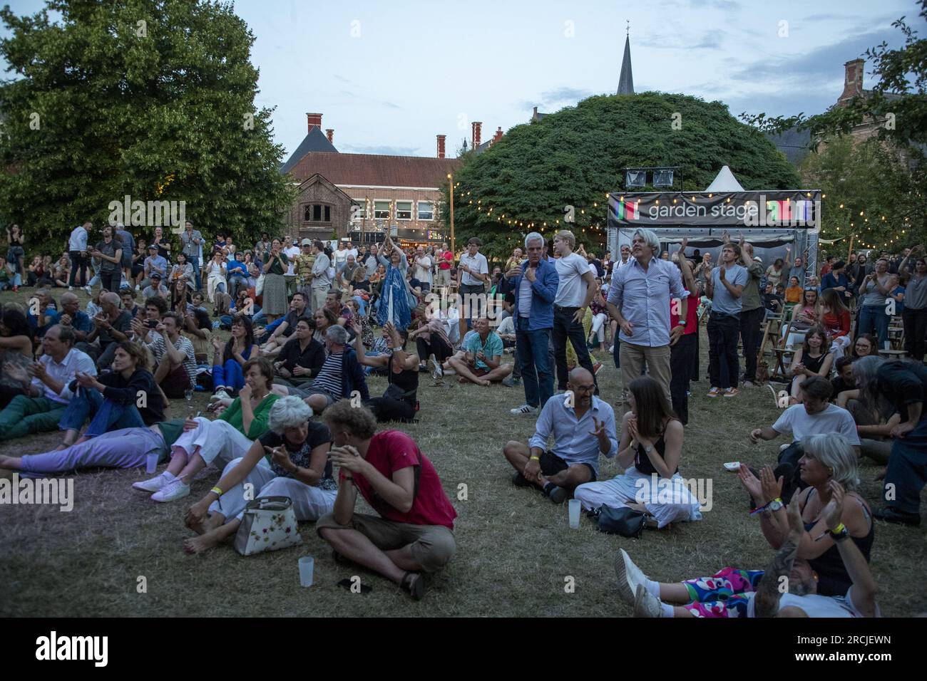 Gent, Belgien. 14. Juli 2023. Abbildung zeigt das Gent Jazz Festival in Gent, Freitag, den 14. Juli 2023. Die diesjährige Ausgabe findet vom 5. Bis 15. Juli statt. BELGA FOTO NICOLAS MAETERLINCK Kredit: Belga News Agency/Alamy Live News Stockfoto