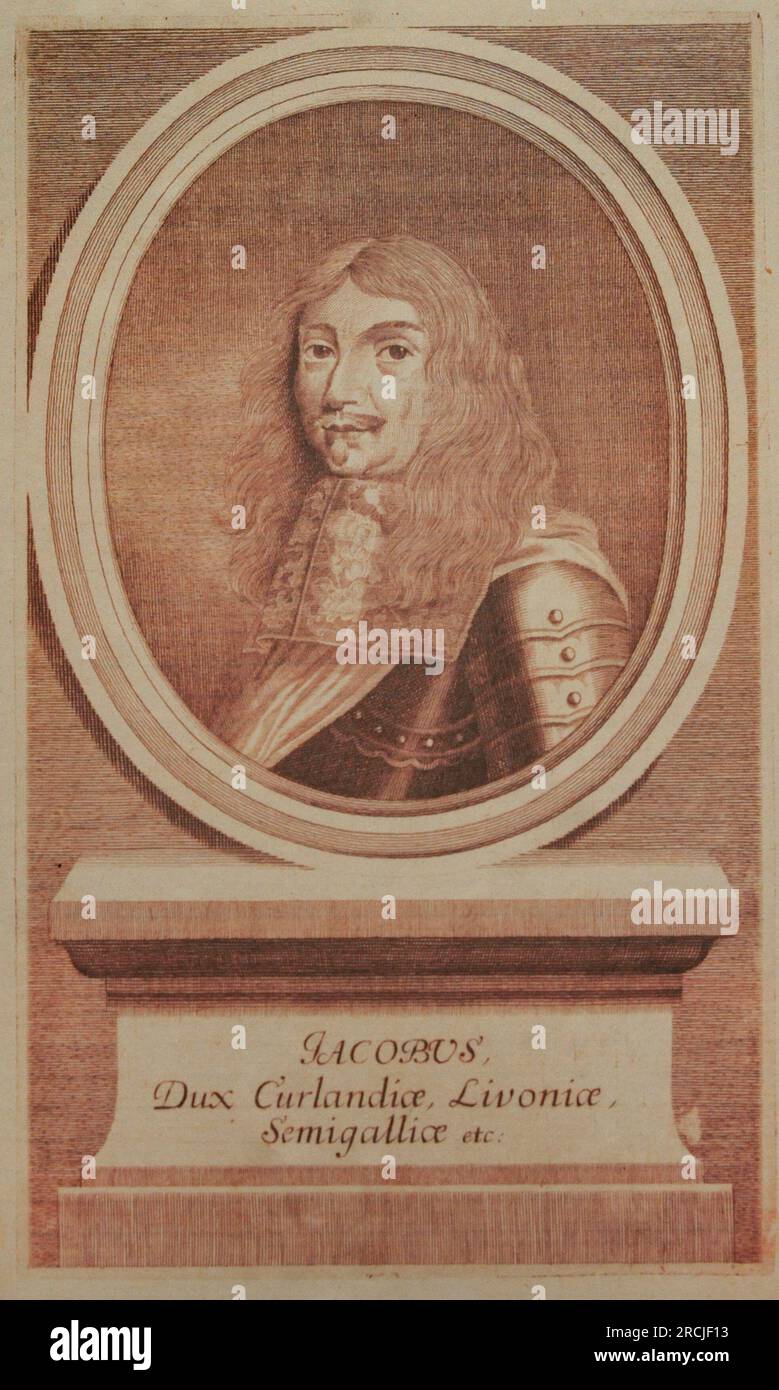 Jacob Kettler (1610-1682). 3. Herzog von Curland und Semigallia (1642-1682). Porträt. Gravur. 17. Jahrhundert. Stockfoto