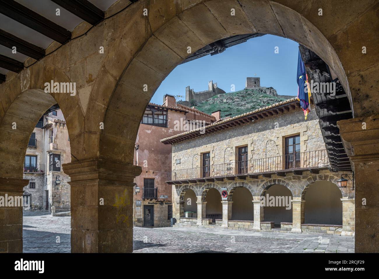 Historisches Zentrum von Albarracín, eine historische und künstlerische Stätte und eine der schönsten Städte in Spanien, Teruel, Europa Stockfoto