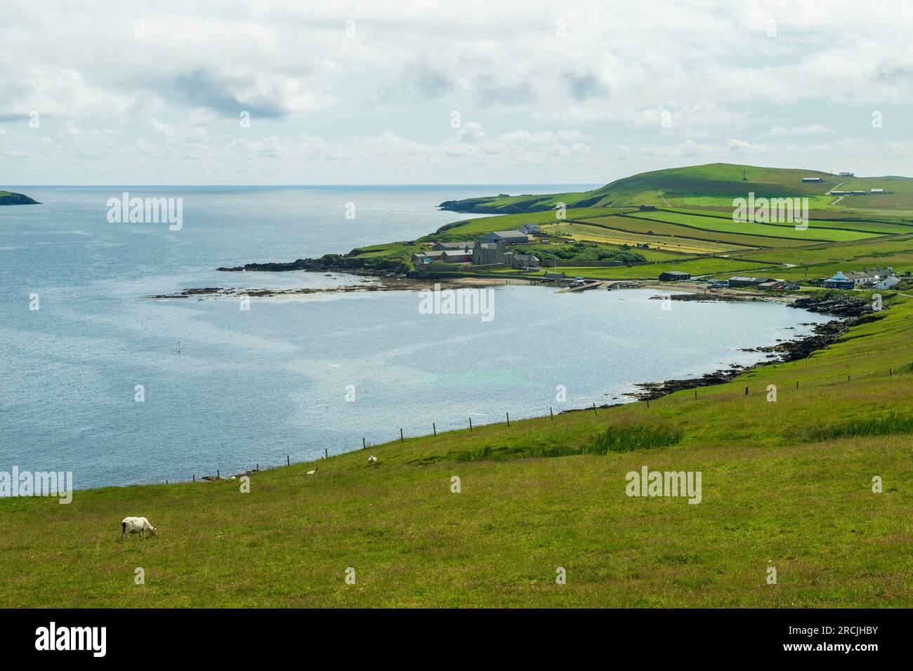 Sandwick, Sandsyre und Mousa Dörfer und Inseln auf den Shetland Isles, Schottland. Stockfoto