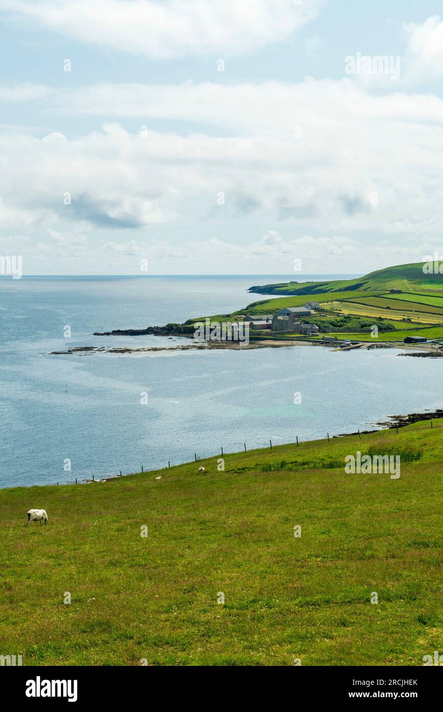 Sandwick, Sandsyre und Mousa Dörfer und Inseln auf den Shetland Isles, Schottland. Stockfoto