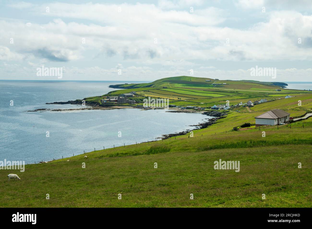 Sandwick, Sandsyre und Mousa Dörfer und Inseln auf den Shetland Isles, Schottland. Stockfoto