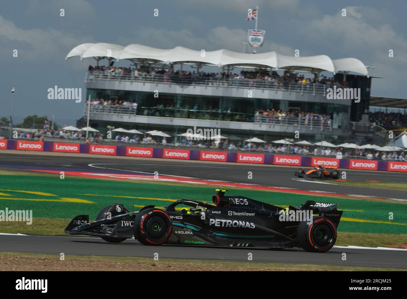 Lewis Hamilton 2023 Aramco Großen Preis Von Großbritannien Stockfoto