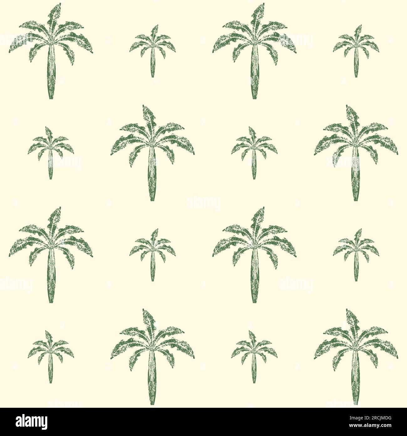 Palme Nahtloses Muster Vintage-Darstellung Grunge-Textur Vektor-Darstellung isoliert auf beigem Hintergrund Stock Vektor