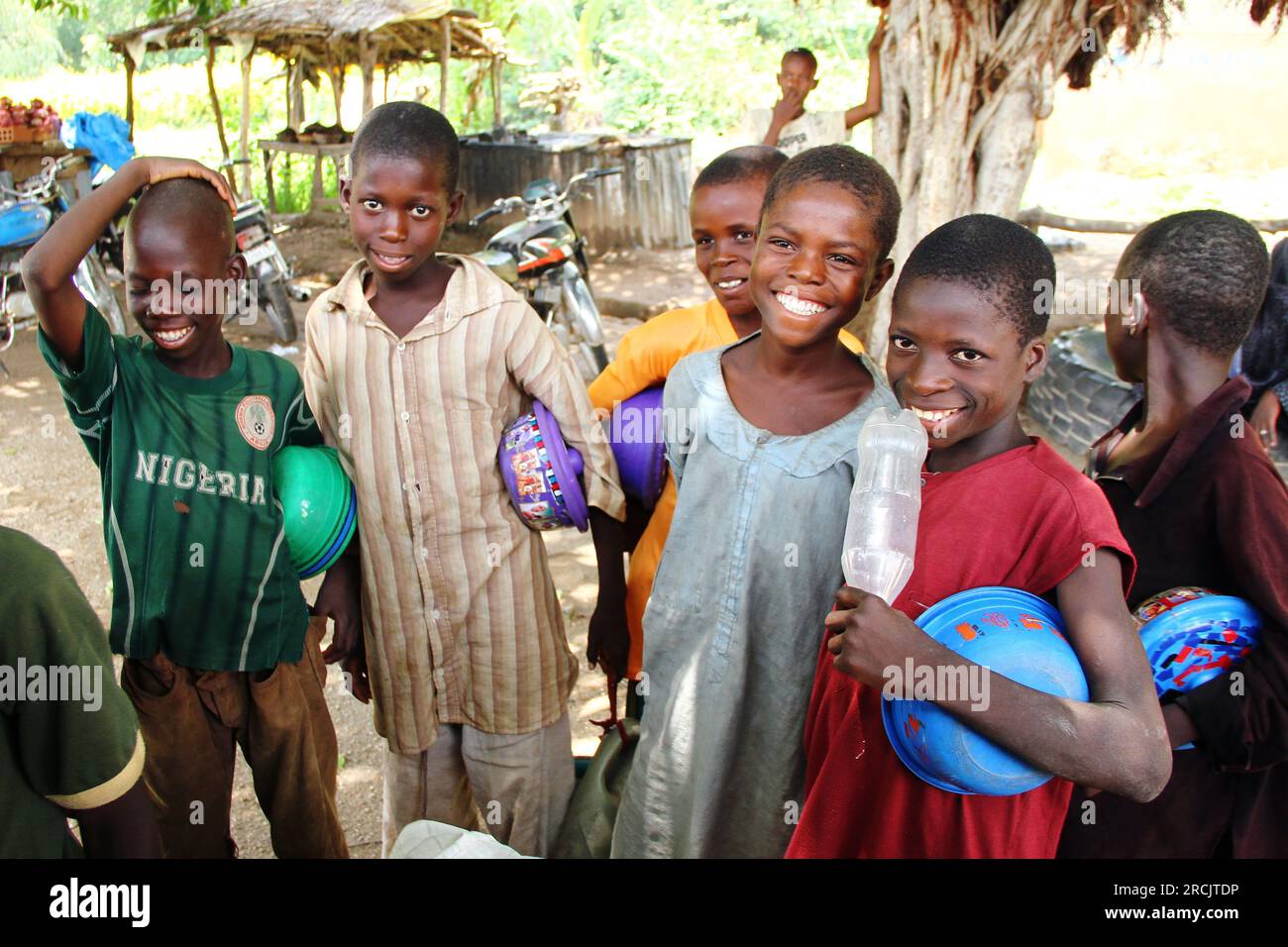 Porträts von Kindern auf meiner letzten Reise nach Nigeria, berühmt in der Landwirtschaft Stockfoto