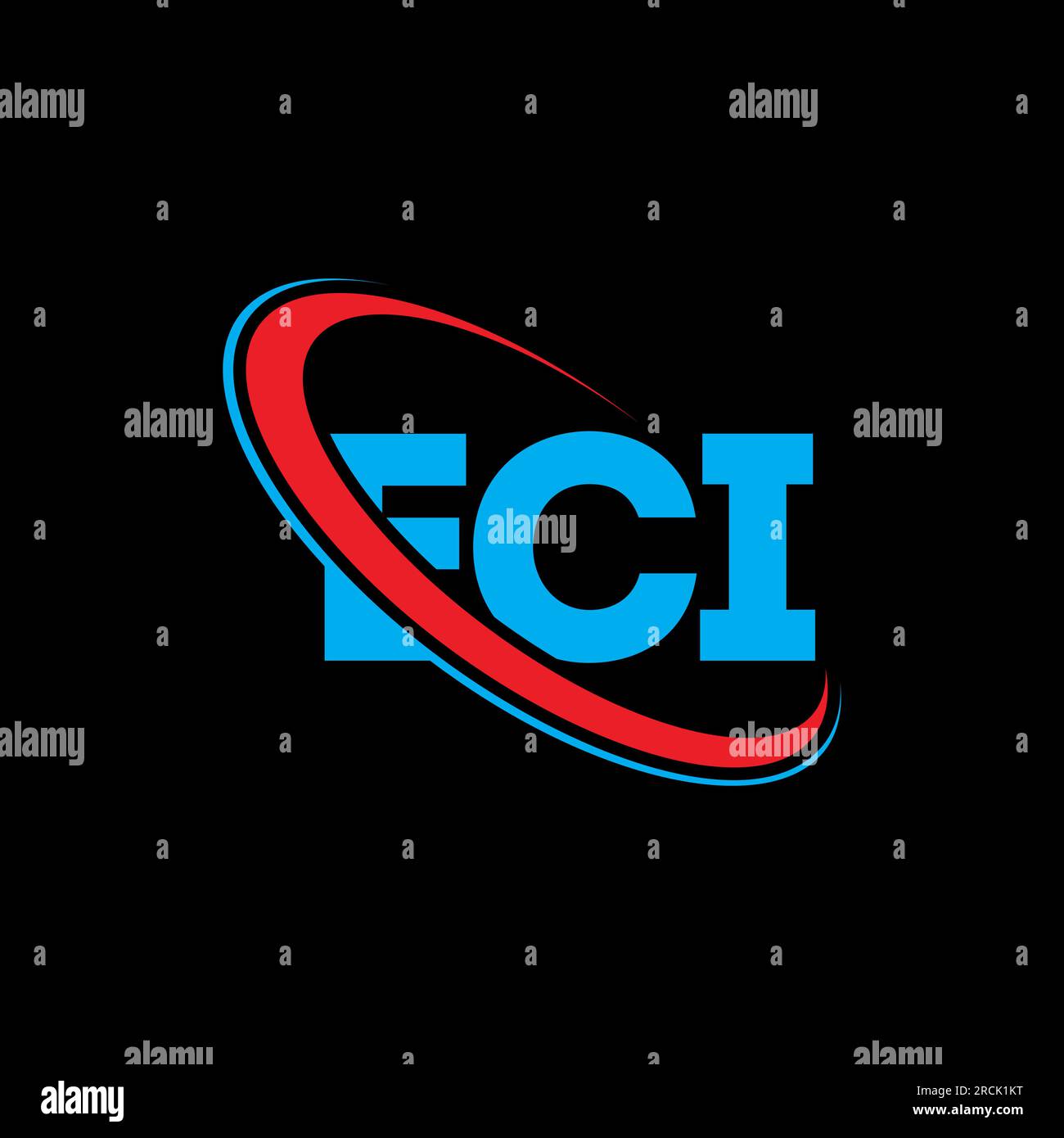 ECI-Logo. EVS-Brief. Logo mit EBI-Buchstaben. Initialen ECI-Logo, verbunden mit einem Kreis und einem Monogramm-Logo in Großbuchstaben. EBI-Typografie für Technologie, Geschäfte Stock Vektor
