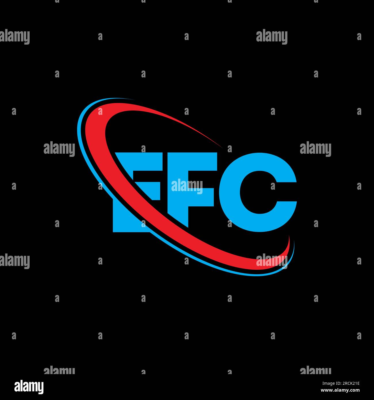 EFC-Logo. EFC-Brief. Logo mit EFC-Buchstaben. Initialen EFC-Logo mit Kreis und Monogramm-Logo in Großbuchstaben. EFC-Typografie für Technologie, Unternehmen Stock Vektor
