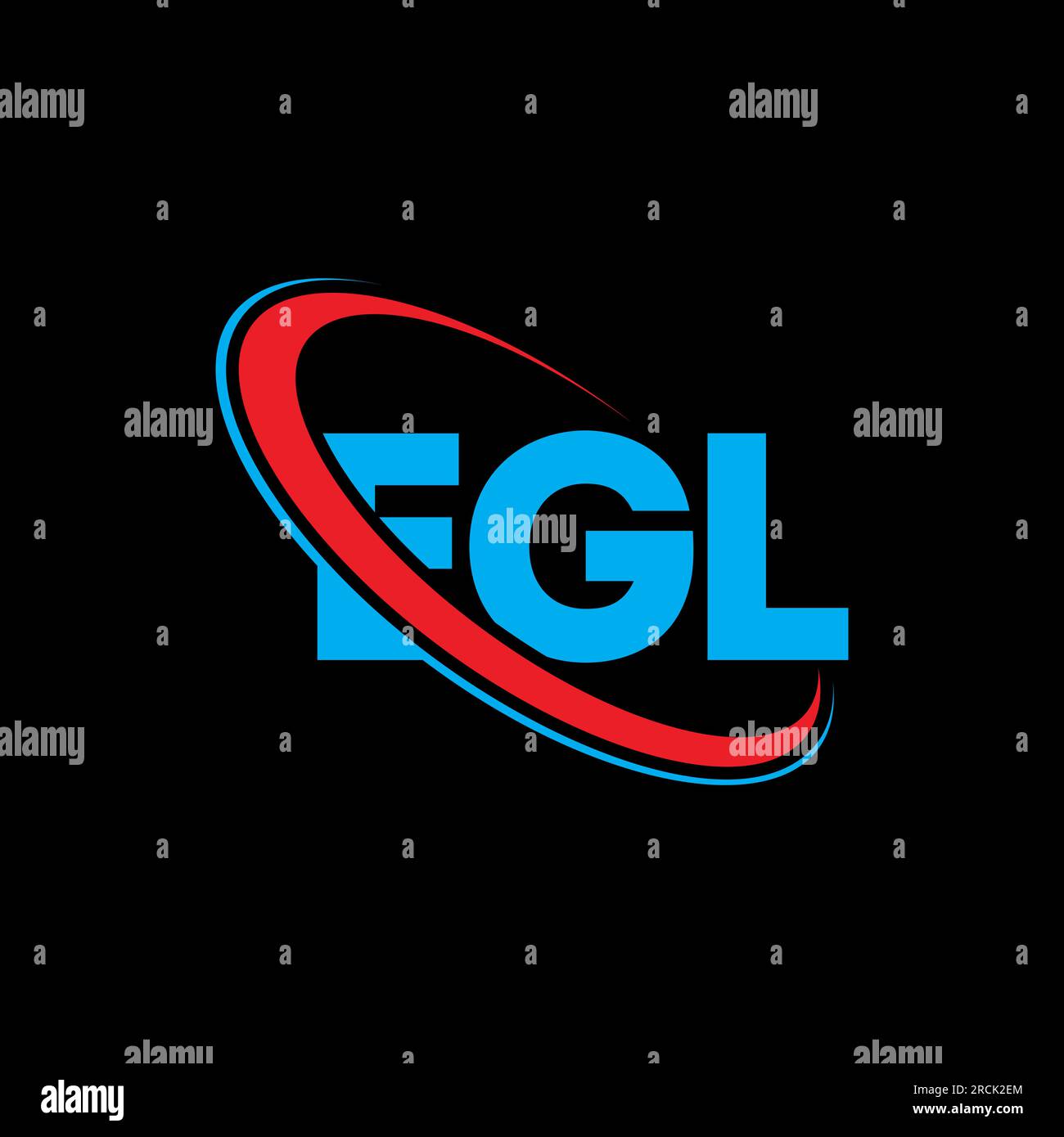 EGL-Logo. EGL-Buchstabe. Logo mit EGL-Buchstaben. Initialen EGL-Logo, verbunden mit einem Kreis und einem Monogramm-Logo in Großbuchstaben. EGL-Typographie für Technologie, Unternehmen Stock Vektor