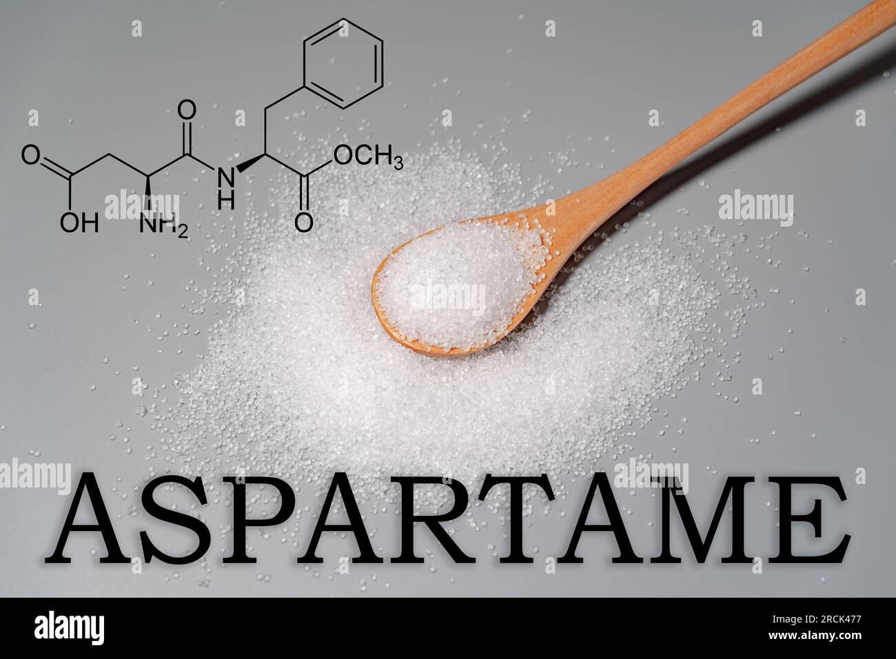 Künstlicher Süßstoff Aspartam ist gesundheitsschädlich Stockfoto